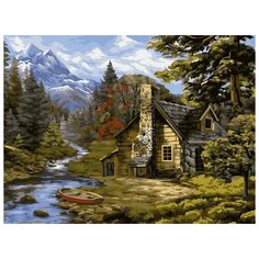 Картина по номерам Домик у реки, 40x50 см. Фрея