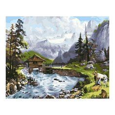 Картина по номерам Домик у реки, 40x50 см. ВанГогВоМне