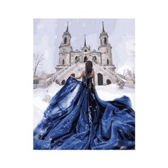 Картина по номерам Девушка у зимнего замка, 40x50 см. PaintBoy