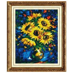 Алмазная мозаика Подсолнухи в ночи, картина стразами Color KIT 40x50 см.