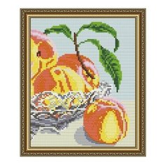 Алмазная мозаика В хрустале. Персики. Диптих 2, картина стразами АРТ СОЛО 20x24.6 см. Art Solo