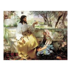 Картина по номерам Христос и Самарянка, 40x50 см. Цветной