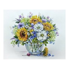 Картина по номерам Летний букет с подсолнухами, 40x50 см. Цветной