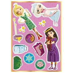 Алмазная мозаика наклейки Василиса, Соня и Аленка, картина стразами Фрея 19.5x14 см.