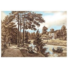 Алмазная мозаика Отдых на берегу, картина стразами Фрея 41.5x59.5 см.