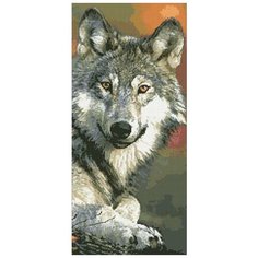 Алмазная мозаика Волк, картина стразами Паутинка 25x55 см.