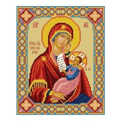 Алмазная мозаика Икона Божией Матери Утоли моя печали, картина стразами Фрея 22x27 см.