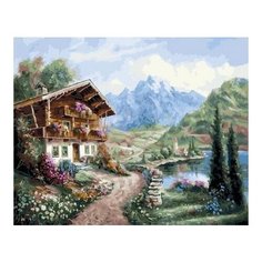 Картина по номерам Домик с садом в горах, 40x50 см. PaintBoy
