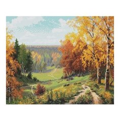 Алмазная мозаика Прищепа. Бабье лето, картина стразами Molly 40x50 см.