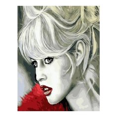 Картина по номерам Блондинка в красном, 40x50 см. PaintBoy