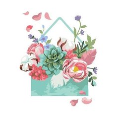 Картина по номерам Цветы в конверте, 30x40 см. Фрея