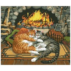 Алмазная мозаика У камина, картина стразами Паутинка 52x44 см.