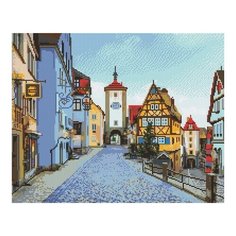 Алмазная мозаика Старинные улочки Европы, картина стразами Фрея 40x50 см.