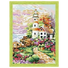 Алмазная мозаика Тропинка к маяку (На подрамнике), картина стразами Цветной 30x40 см.