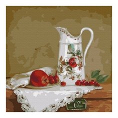 Картина по номерам Бузин. Натюрморт с белым кувшином, 30x30 см. Molly