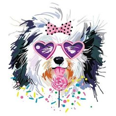 Картина по номерам Карамельный йорк, 30x40 см. Цветной