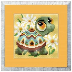 Алмазная мозаика Черепашка, картина стразами Риолис 10x10 см.