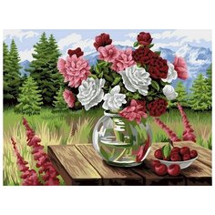 Картина по номерам Букет из роз, 30x40 см. Фрея