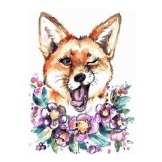 Картина по номерам Лисичка в цветах , 40x50 см. PaintBoy