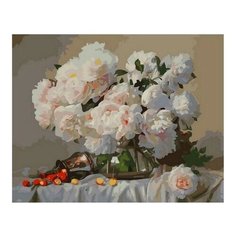 Картина по номерам Нежный букет в стеклянной вазе, 40x50 см. PaintBoy