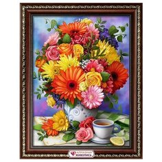 Алмазная мозаика Летний букет, картина стразами Алмазная живопись 30x40 см.