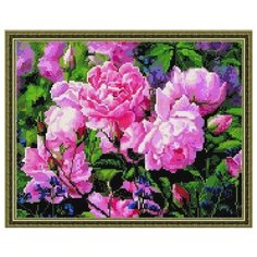 Алмазная мозаика Розовые бутоны роз, картина стразами PaintBoy 40x50 см.