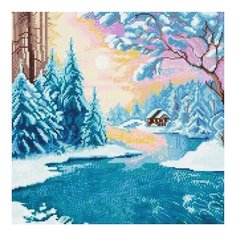 Алмазная мозаика Зимняя оттепель, картина стразами Фрея 40x40 см.