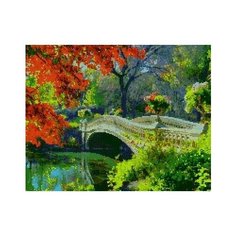 Алмазная мозаика Мост, картина стразами Империя бисера 40x50 см.