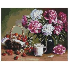 Алмазная мозаика Клубничный десерт (Воробьёва Ольга), картина стразами PaintBoy 40x50 см.