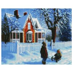 Алмазная мозаика Детские забавы, картина стразами Империя бисера 40x50 см.