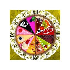 Алмазная мозаика Время десерта - алмазные часы, картина стразами Color KIT 30x30 см.