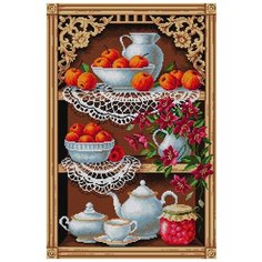 Алмазная мозаика Сервиз, картина стразами Вышиваем бисером 40x60 см.