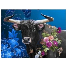 Алмазная мозаика Буйвол, картина стразами Алмазное хобби 30x40 см.