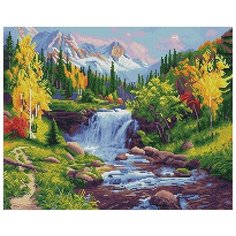 Алмазная мозаика Горный ручей (Прищепа Игорь), картина стразами PaintBoy 40x50 см.