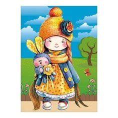 Алмазная мозаика Куколка (На подрамнике), картина стразами Цветной 30x40 см.