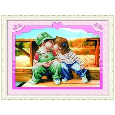 Алмазная мозаика Первый поцелуй, картина стразами Color KIT 73x54 см.
