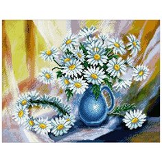 Алмазная мозаика Ромашковый венок, картина стразами Паутинка 45x30 см.