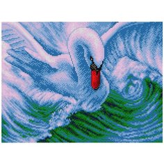 Алмазная мозаика Лебедь, картина стразами Вышиваем бисером 30x40 см.