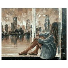 Картина по номерам Вечерний город за окном, 40x50 см. PaintBoy