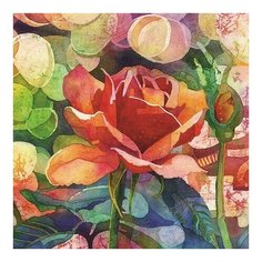 Алмазная мозаика Эффектная роза, картина стразами Color KIT 30x30 см.