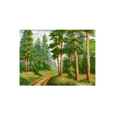 Алмазная мозаика В сосновом лесу, картина стразами Алмазная живопись 56x41 см.