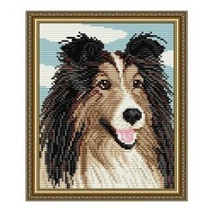 Алмазная мозаика Колли, картина стразами АРТ СОЛО 20x24.6 см. Art Solo