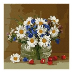 Картина по номерам Бузин. Ромашки и васильки, 30x30 см. Molly