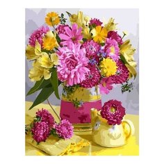 Картина по номерам Хризантемы и одуванчики, 40x50 см. PaintBoy