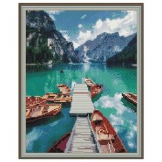 Алмазная мозаика Путешествия на лодках, картина стразами PaintBoy 40x50 см.