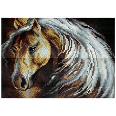 Алмазная мозаика Лошадка, картина стразами Вышиваем бисером 20x28.5 см.