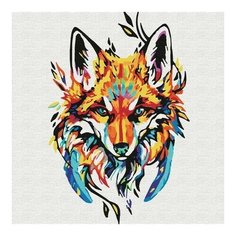 Картина по номерам Акварельный лис, 30x30 см. Molly