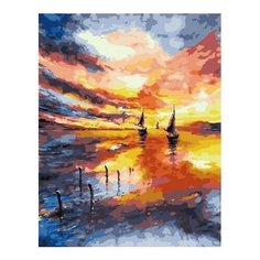 Картина по номерам Парусные лодки на закате, 40x50 см. PaintBoy