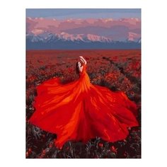 Картина по номерам Девушка в оранжевом платье, 40x50 см. PaintBoy