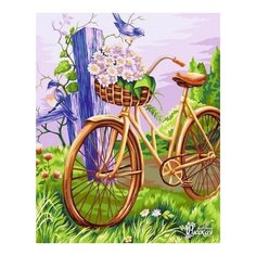 Картина по номерам Велосипед с корзинкой, 40x50 см. Русская живопись